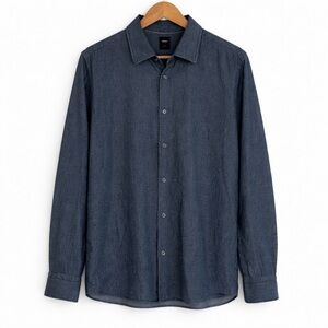 Boss Men's Dark Blue Casual Button-Down Shirt